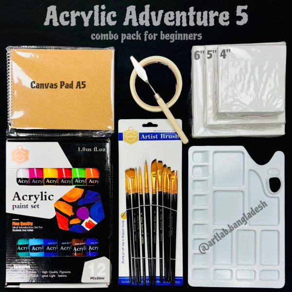 All-in-One Artist Combo Pack (Acrylic + Brushes + Canvas)