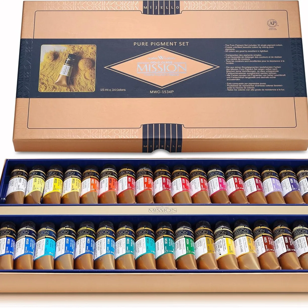 Mission Gold Class Pure Pigment Water Color MWC-1534P 15ml 34 Colors