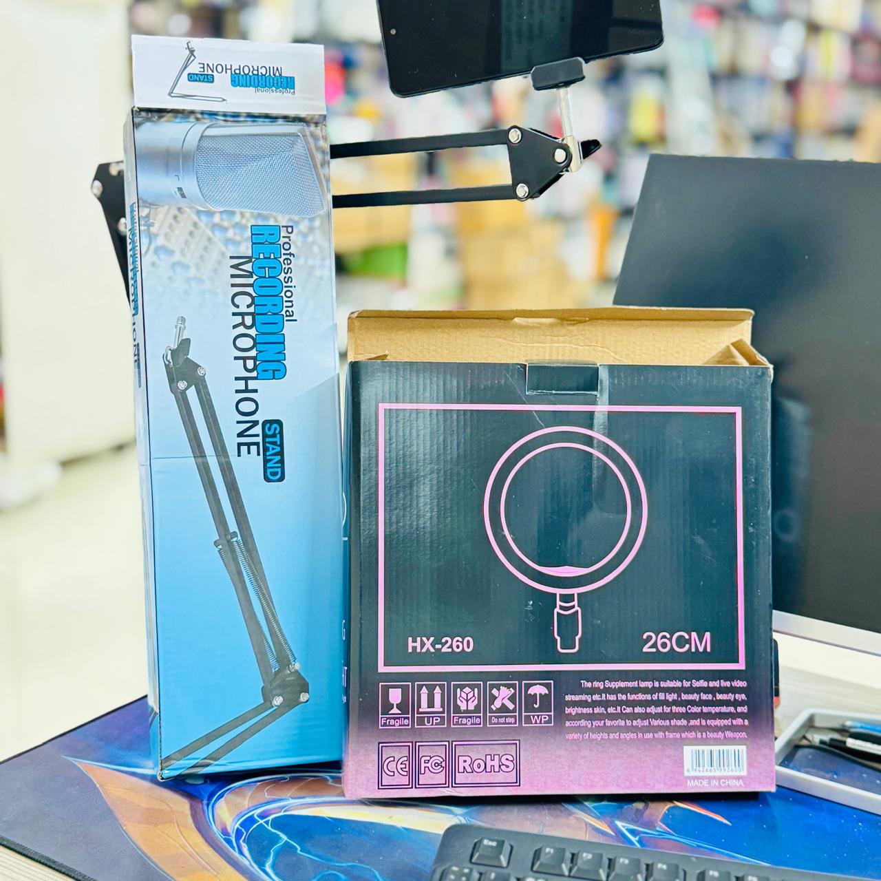 Overhead Phone Video Stand With Ring Light (Combo) 6