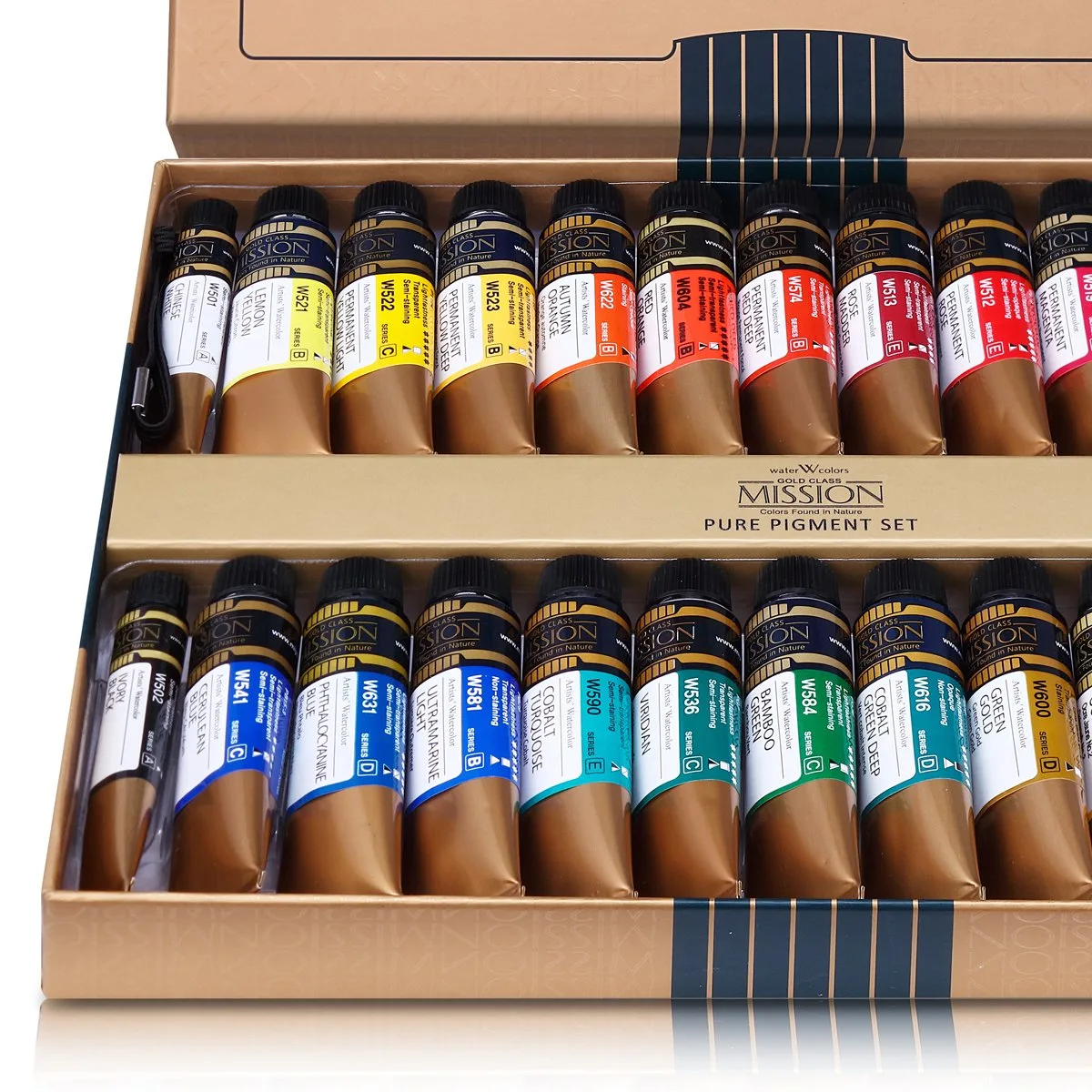 Mission Gold Class Pure Pigment Watercolor MWC-1524P, 15ml x 24 Colors 2